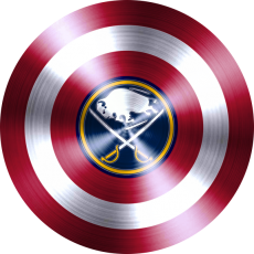 Captain American Shield With Buffalo Sabres Logo heat sticker