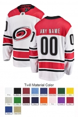 Carolina Hurricanes Custom Letter and Number Kits for Away Jersey Material Twill