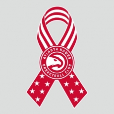Atlanta Hawks Ribbon American Flag logo custom vinyl decal