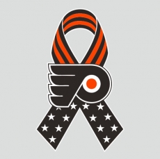 Philadelphia Flyers Ribbon American Flag logo heat sticker