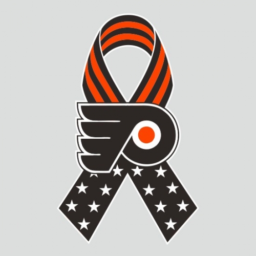 Philadelphia Flyers Ribbon American Flag logo heat sticker