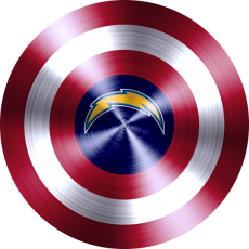 Captain American Shield With Los Angeles Chargers Logo heat sticker