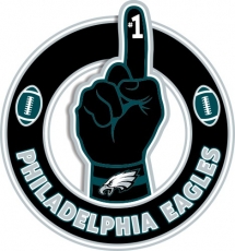 Number One Hand Philadelphia Eagles logo heat sticker