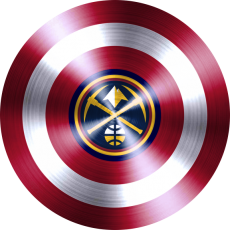 Captain American Shield With Denver Nuggets Logo heat sticker