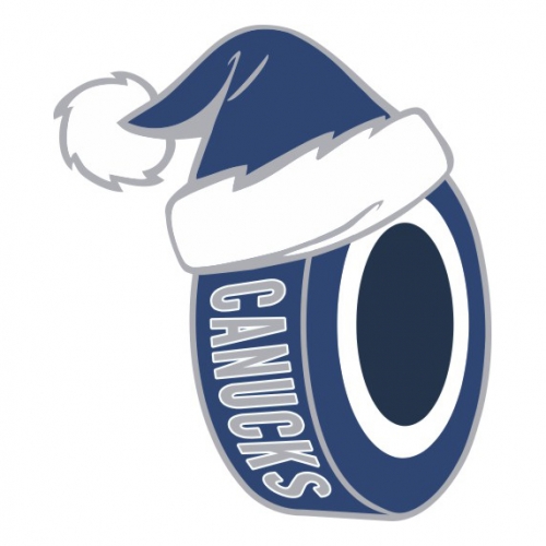 Vancouver Canucks Hockey ball Christmas hat logo heat sticker