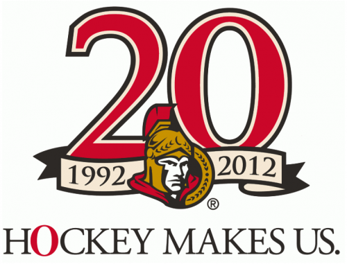 Ottawa Senators 2011 12 Anniversary Logo heat sticker