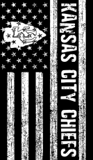 Kansas City Chiefs Black And White American Flag logo heat sticker