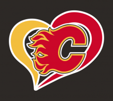 Calgary Flames Heart Logo heat sticker