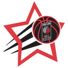 Portland Trail Blazers Basketball Goal Star logo heat sticker