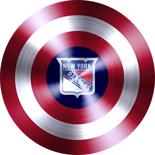 Captain American Shield With New York Rangers Logo heat sticker
