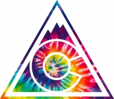 Colorado Avalanche rainbow spiral tie-dye logo heat sticker