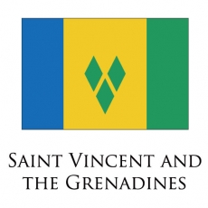 Saint Vincent and The Grenadines flag logo heat sticker
