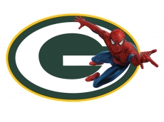 Green Bay Packers Spider Man Logo heat sticker