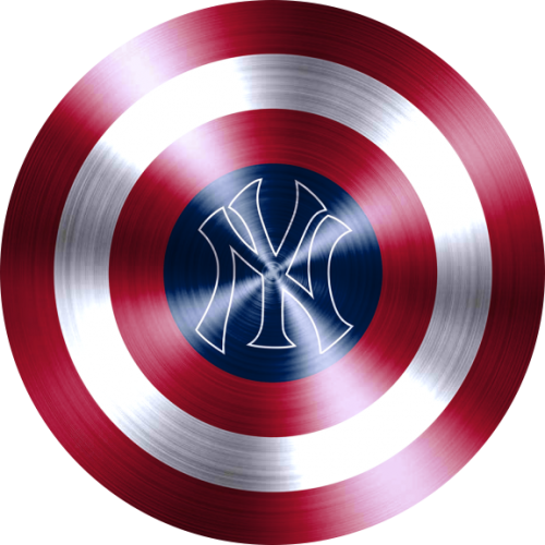 Captain American Shield With New York Yankees Logo custom vinyl decal