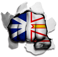 Fist Newfoundland Labrador Flag Logo heat sticker