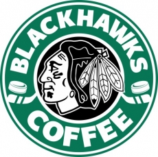 Chicago Blackhawks Starbucks Coffee Logo heat sticker