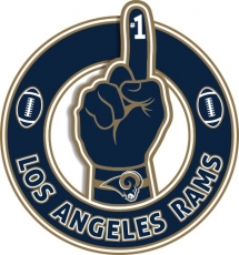 Number One Hand Los Angeles Rams logo heat sticker