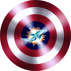 Captain American Shield With Miami Dolphins Logo custom vinyl decal