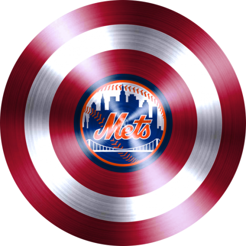 Captain American Shield With New York Mets Logo heat sticker