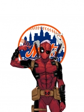 New York Mets Deadpool Logo heat sticker