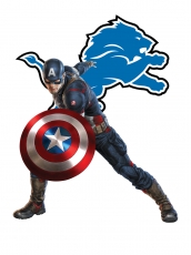 Detroit Lions Captain America Logo heat sticker