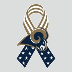Los Angeles Rams Ribbon American Flag logo heat sticker