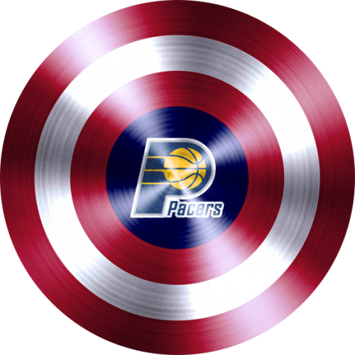 Captain American Shield With Indiana Pacers Logo heat sticker