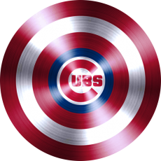Captain American Shield With Chicago Cubs Logo heat sticker