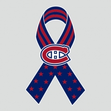 Montreal Canadiens Ribbon American Flag logo heat sticker