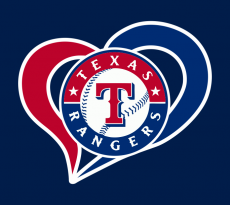 Texas Rangers Heart Logo custom vinyl decal
