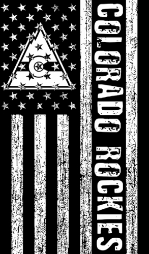 Colorado Rockies Black And White American Flag logo custom vinyl decal