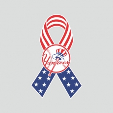 New York Yankees Ribbon American Flag logo heat sticker