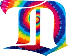 Detroit Red Wings rainbow spiral tie-dye logo heat sticker