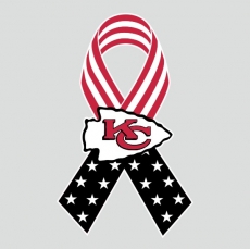 Kansas City Chiefs Ribbon American Flag logo custom vinyl decal
