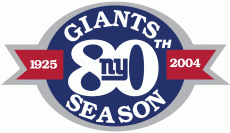 New York Giants 2004 Anniversary Logo custom vinyl decal