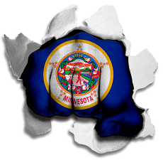Fist Minnesota State Flag Logo custom vinyl decal