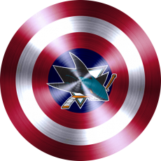 Captain American Shield With San Jose Sharks Logo custom vinyl decal