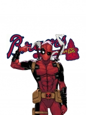 Atlanta Braves Deadpool Logo heat sticker