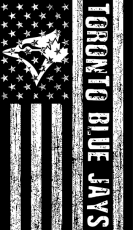 Toronto Blue Jays Black And White American Flag logo heat sticker