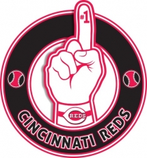 Number One Hand Cincinnati Reds logo heat sticker
