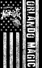 Orlando Magic Black And White American Flag logo heat sticker