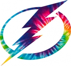 Tampa Bay Lightning rainbow spiral tie-dye logo heat sticker