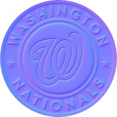 Washington Nationals Colorful Embossed Logo heat sticker
