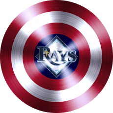 Captain American Shield With Tampa Bay Rays Logo heat sticker