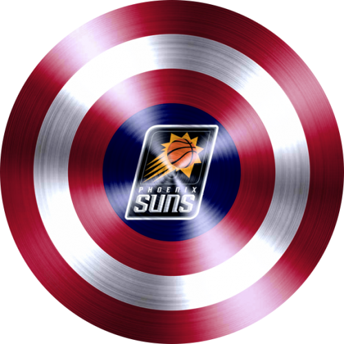 Captain American Shield With Phoenix Suns Logo heat sticker