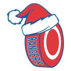 New York Rangers Hockey ball Christmas hat logo heat sticker