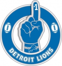 Number One Hand Detroit Lions logo heat sticker