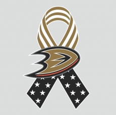 Anaheim Ducks Ribbon American Flag logo heat sticker