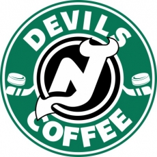 New Jersey Devils Starbucks Coffee Logo heat sticker