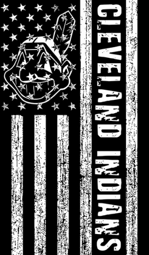 Cleveland Indians Black And White American Flag logo custom vinyl decal